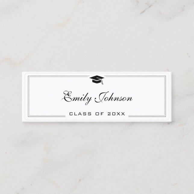Graduation Name Card - Elegant Classic (Front)