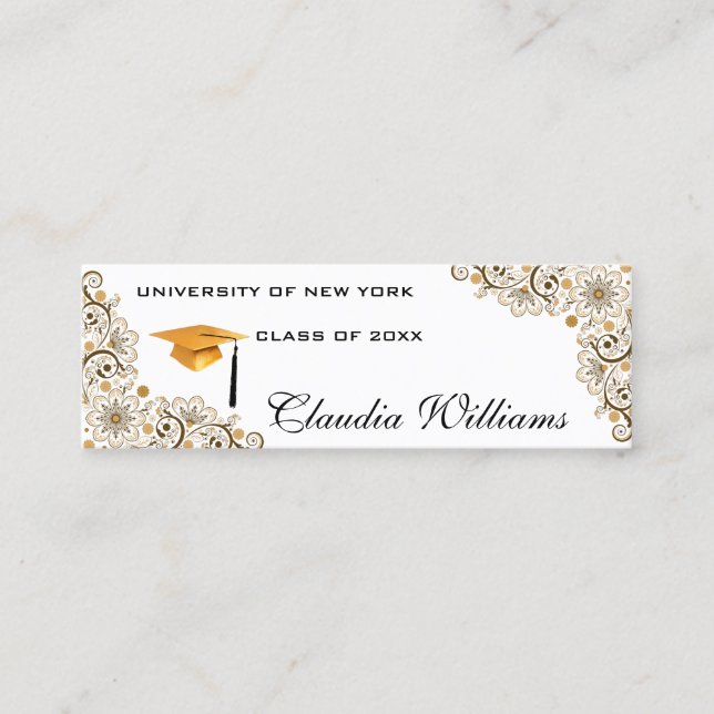 Graduation Name Card - Elegant Classic Insert Card (Front)