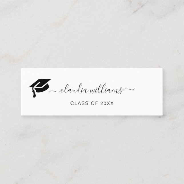 Graduation Name Card - Elegant Classic Insert Card (Front)
