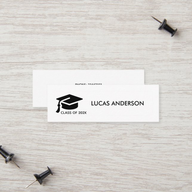 Graduation Name Card - Elegant Classic Insert Card (Front/Back In Situ)