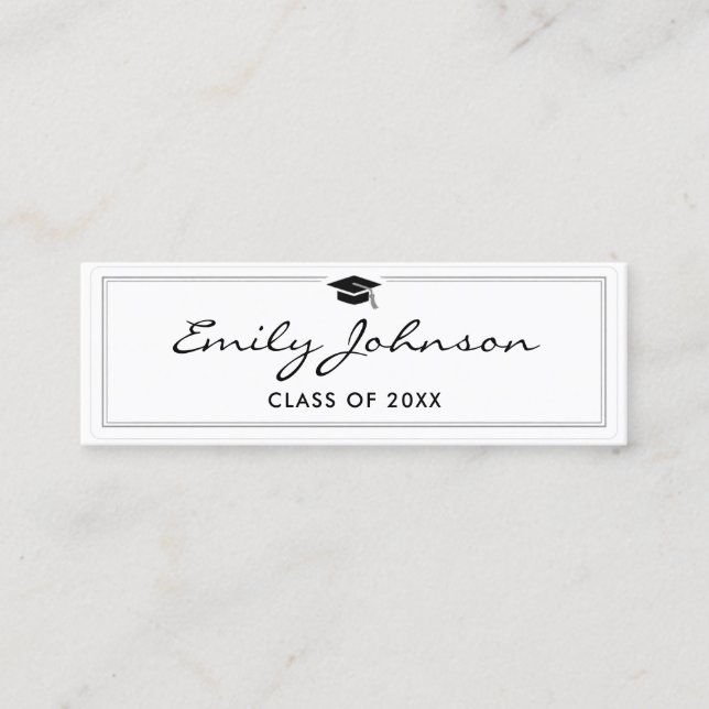 Graduation Name Card - Elegant Classic Insert Card (Front)