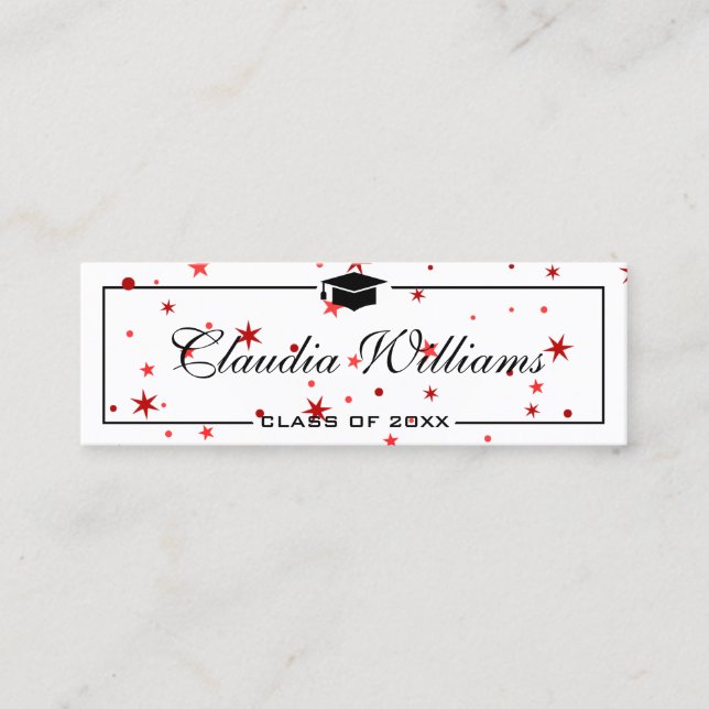 Graduation Name Card . Elegant Classic Insert Card (Front)
