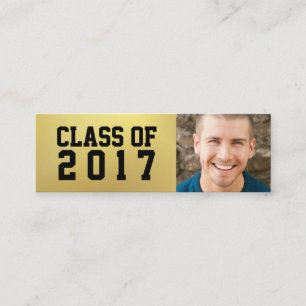 Graduation Name Card Faux Gold Foil Photo
