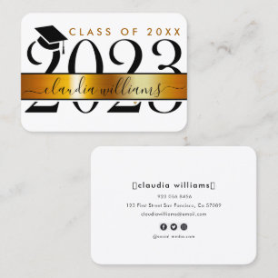 Graduation Name Card - Gold Classic Insert Card