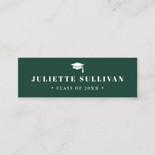 Graduation Name Card Green Simple Type Insert Card