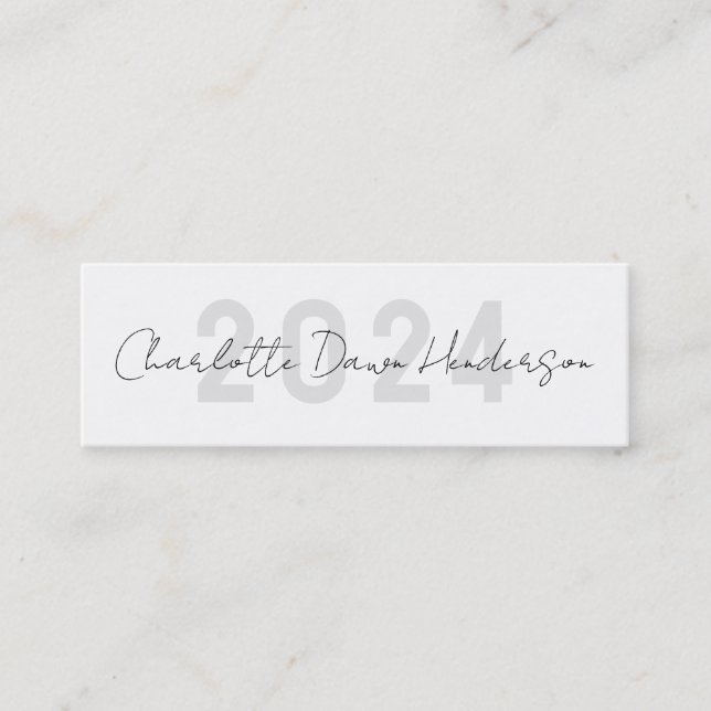 Graduation Name Card Handwritten Script Class Year (Front)