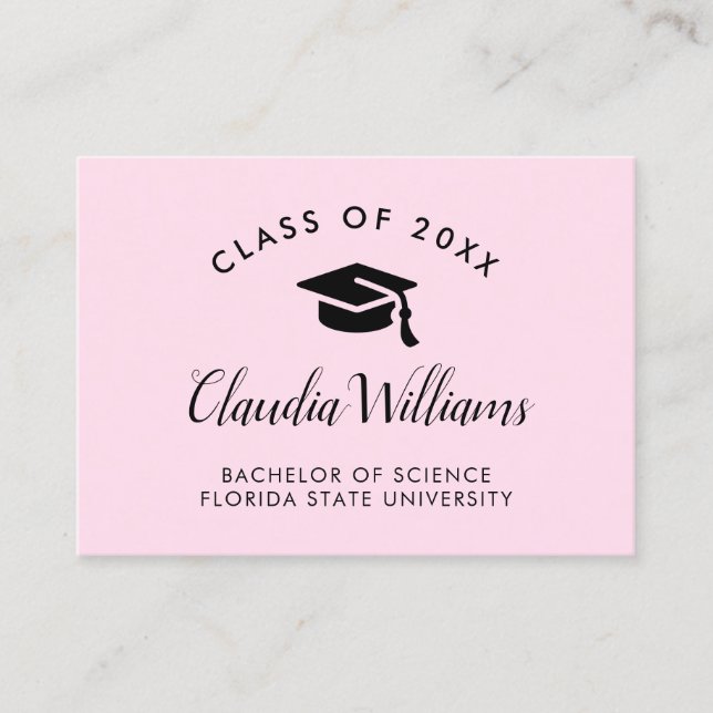Graduation Name Card - Modern Classic Insert Card (Front)