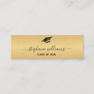 Graduation Name Card Modern Script Insert Gold