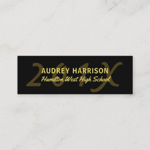 Graduation Name Card Senior Year Insert Black Gold