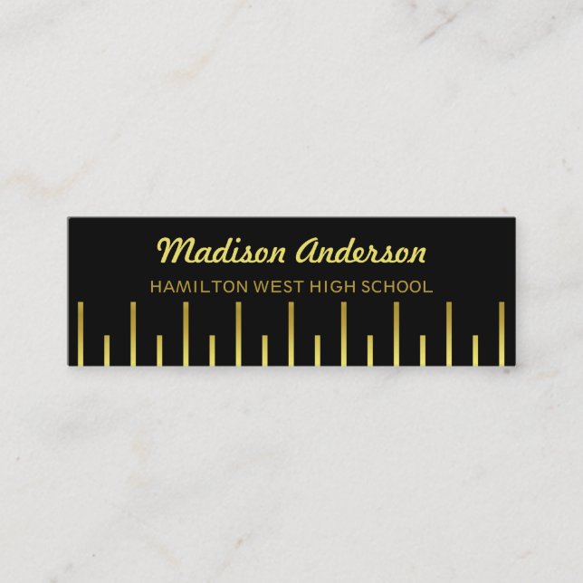 Graduation Name Card Senior Year Insert Gold Deco (Front)