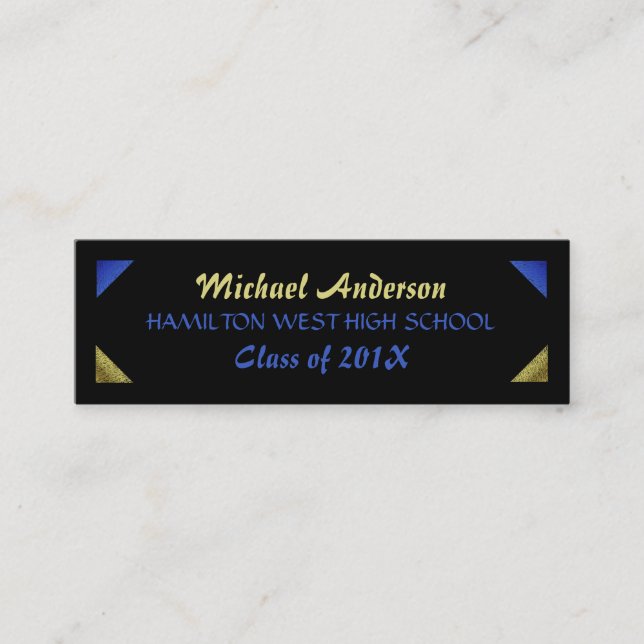 Graduation Name Card Senior Year Insert Gold Foil (Front)