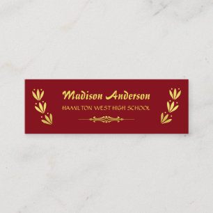 Graduation Name Card Senior Year Insert Gold Red
