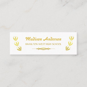 Graduation Name Card Senior Year Insert Gold White
