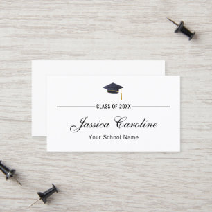 Graduation Name Card . Simple Classic Insert Card