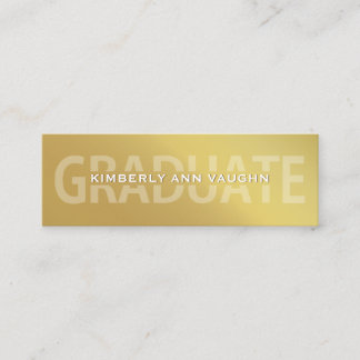 Graduation Name Cards Faux Gold Foil Letterpress