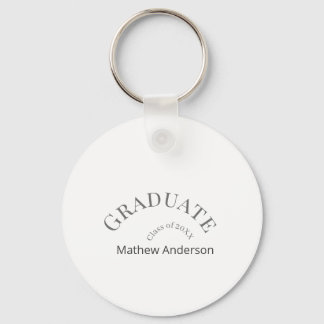 Graduation name class of 20XX gray bold stylish  Key Ring