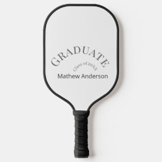 Graduation name class of 20XX gray bold stylish  Pickleball Paddle
