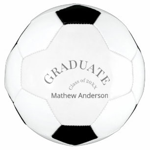 Graduation name class of 20XX gray bold stylish  Soccer Ball