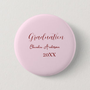 Graduation name class of 20XX mauve calligraphy co 6 Cm Round Badge