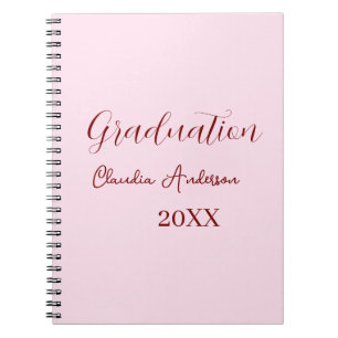 Graduation name class of 20XX mauve calligraphy co Notebook