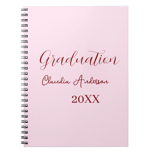 Graduation name class of 20XX mauve calligraphy co Notebook (Front)