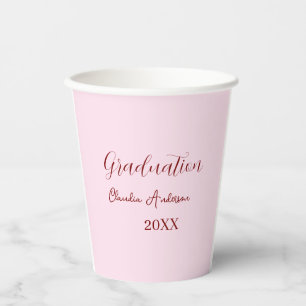 Graduation name class of 20XX mauve calligraphy co Paper Cups
