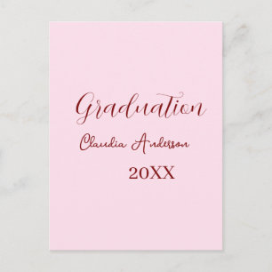 Graduation name class of 20XX mauve calligraphy co Postcard