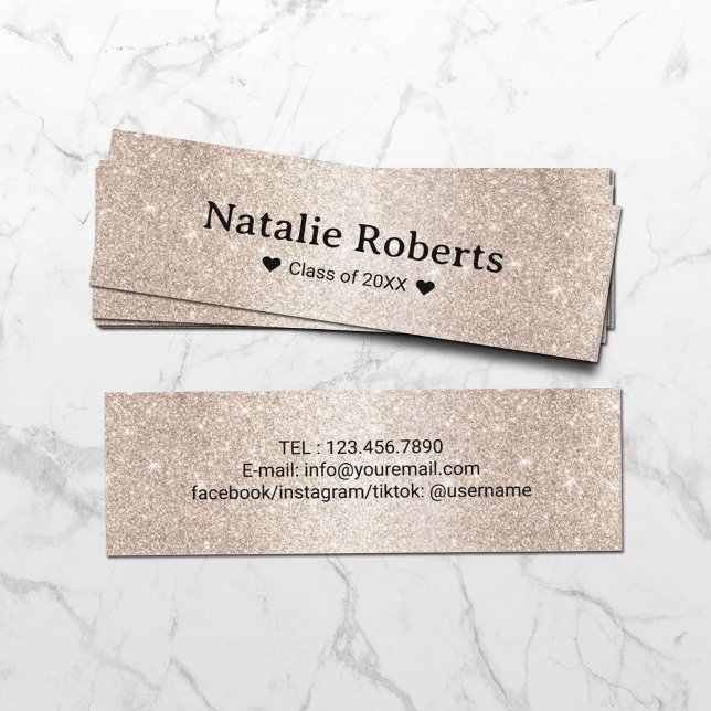Graduation Name Insert Card Elegant Gold Glitter (Creator Uploaded)