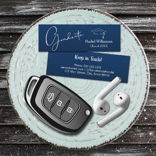 Graduation Name Navy Blue Calling Card