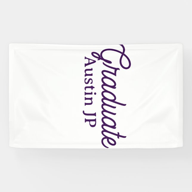 Graduation name purple simple minimal stylish call banner (Horizontal)