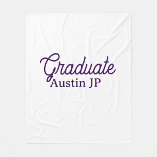 Graduation name purple simple minimal stylish call fleece blanket