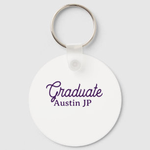 Graduation name purple simple minimal stylish call key ring