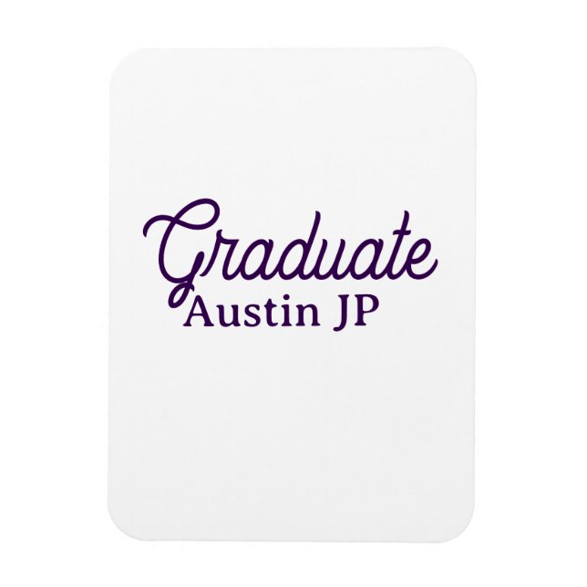 Graduation name purple simple minimal stylish call magnet (Vertical)