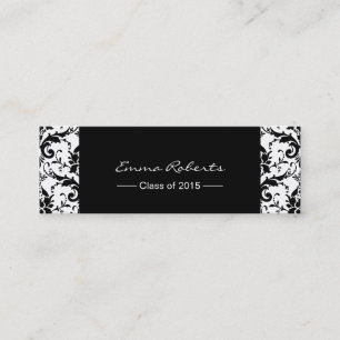 Graduation Name Tag- Classy Damask Pattern Insert
