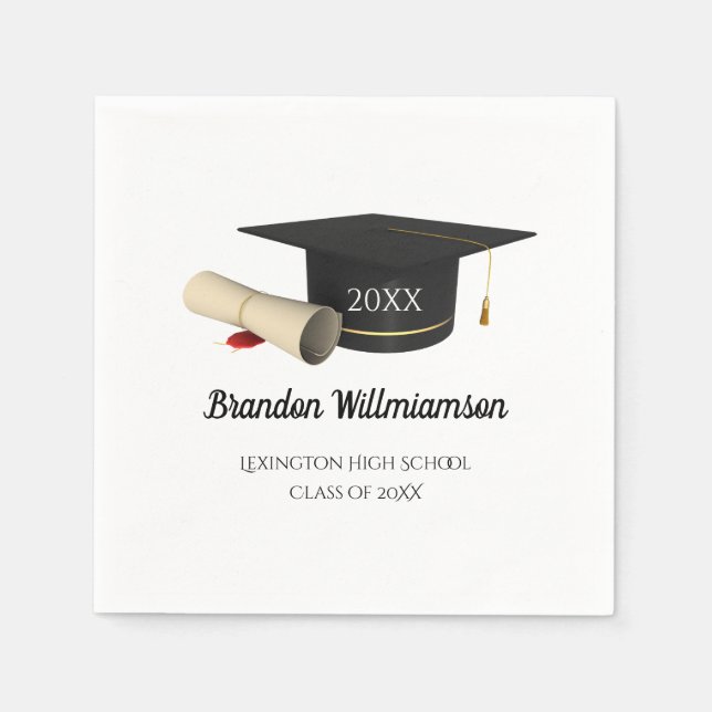 Graduation Napkins Class of 2025 Party Tableware   (Front)