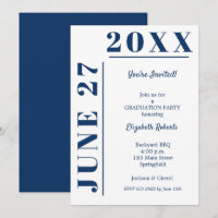 Graduation Navy Blue and White Party