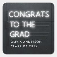 Graduation neon fun typography modern congrats
