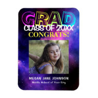 Graduation neon glow middle school grad photo
