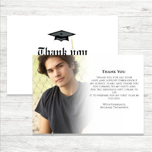 Graduation Newspaper Custom Photo Thank You