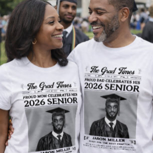 Graduation Newspaper Shirt, Proud Mum Graduate  T-Shirt