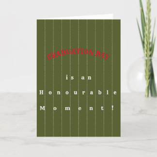 Graduation Olive & Stripes Folded Greeting Card
