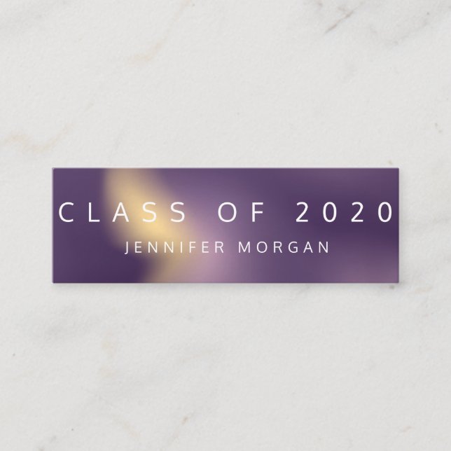 Graduation Ombre Metallic Modern Name Card (Front)