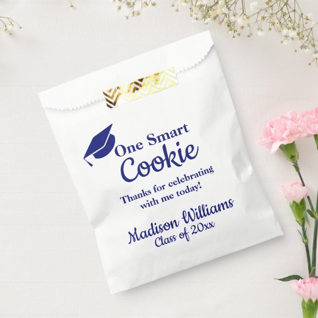 Graduation One Smart Cookie Navy Blue To go Treat Favour Bags (Sealed)