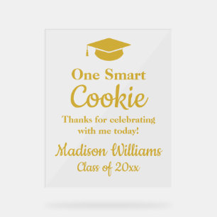 Graduation One Smart Cookie To go Grad Treat Favou Acrylic Sign