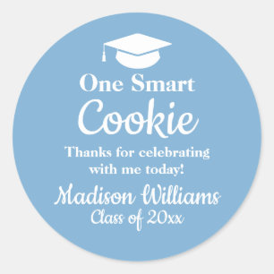 Graduation One Smart Cookie To go Grad Treat Favou Classic Round Sticker