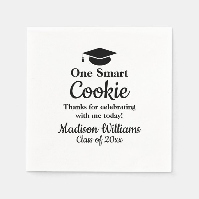 Graduation One Smart Cookie To go Grad Treat Favou Napkin (Front)