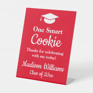 Graduation One Smart Cookie To go Grad Treat Favou Pedestal Sign