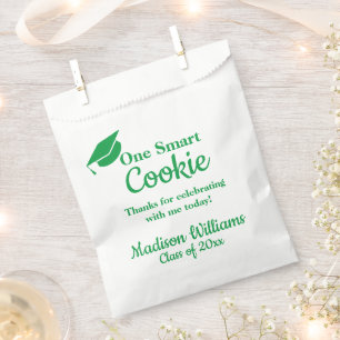 Graduation One Smart Cookie To go Treat Green Grad Favour Bags