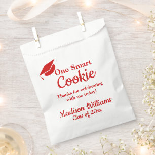 Graduation One Smart Cookie To go Treat Red Grad Favour Bags