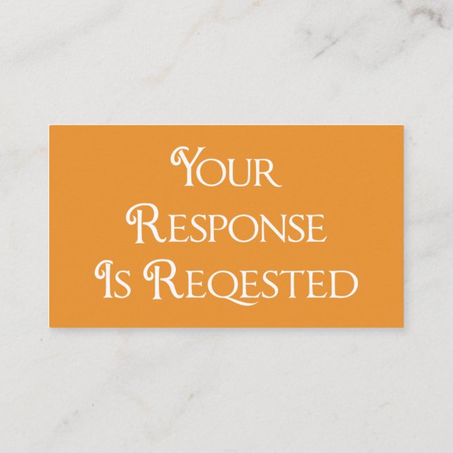 Graduation Orange White RSVP QR Code Response Card (Back)